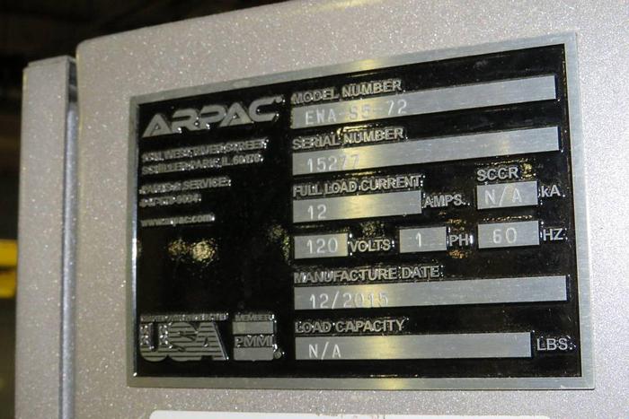 Used 2015 ARPAC EWA-S5-72 PALLET WRAPPING MACHINE