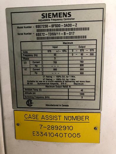 Used Varco TDS 11 Top drive with Siemens power house  