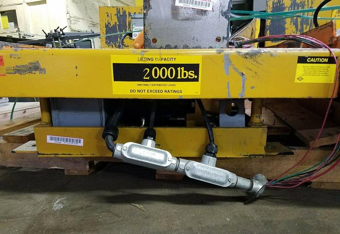 Used Electric 460v Pallet lift tipper 45 deg. 24"x48" 2000lb Capacity