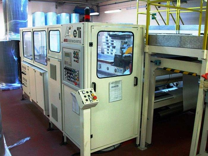 Used 2004 Nonwoven - Hot melt application complete line (unwinder, Hot melt coater, surface inspection, rewinder, packaging)