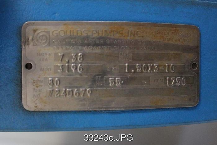 Used Goulds 3196 1.5x3x10 Pump Casing #33243