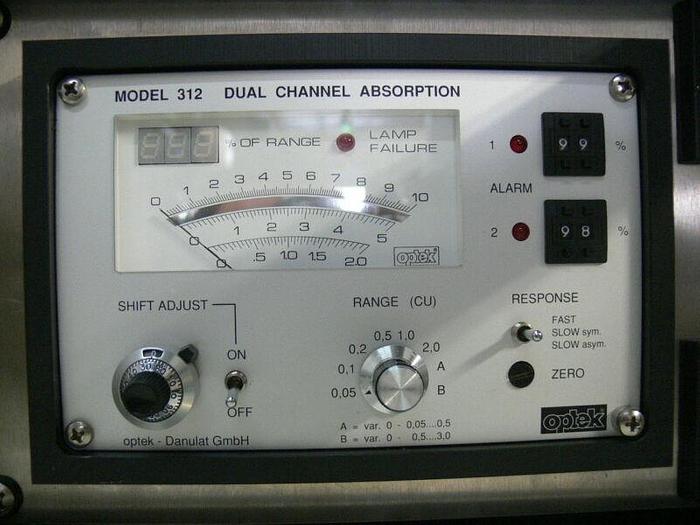 Used Optek 312 Dual Channel Absorption Meter W/ Single Wavelength F45 Sensor 280 nm