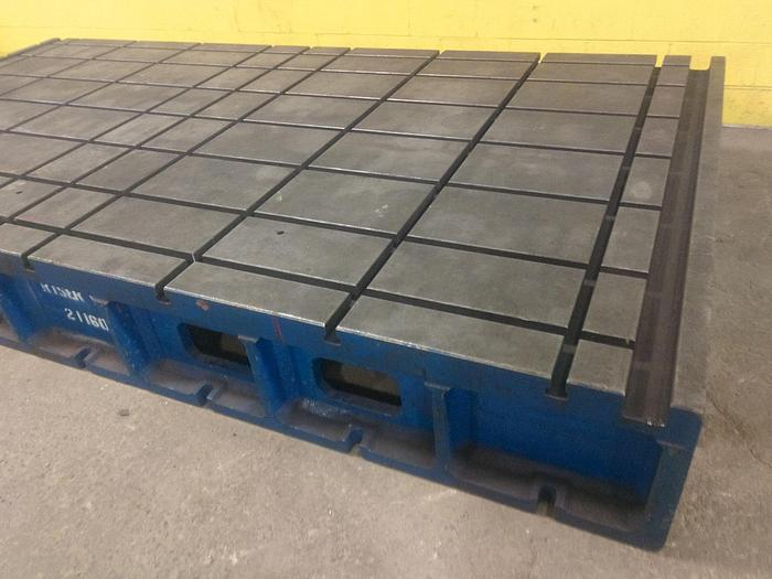 Used 84" X 160" X 17" H T-SLOTTED LAYOUT TABLE / RISER PLATE