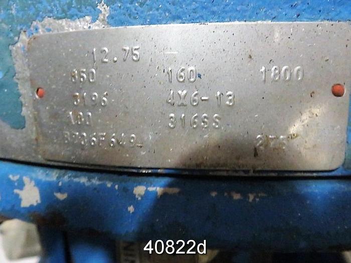 Used Goulds 3196 4x6x13, SS Casing, 6-Vane SS Impeller #40822