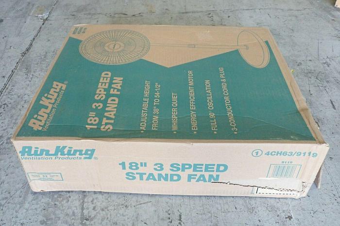 Used Air King Model 4CH63 9119 18" 3 Speed Stand Fan