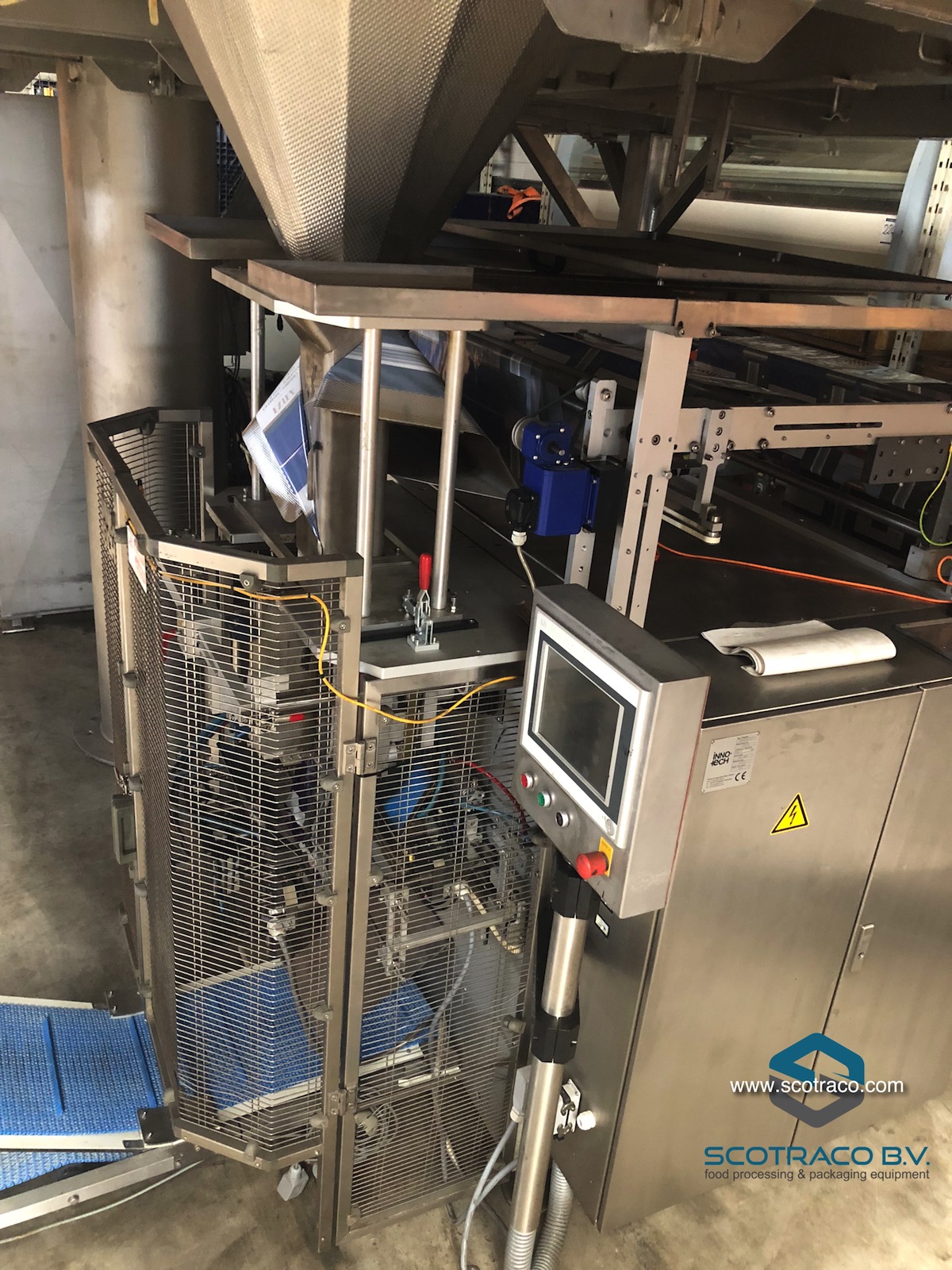 Used Complete weighing and packing line, Yamato sigma 714, Innotech vffs