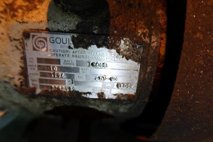 Used GOULD 2X3-10 CENTRIFUGAL PUMP 316 SS 5 HP