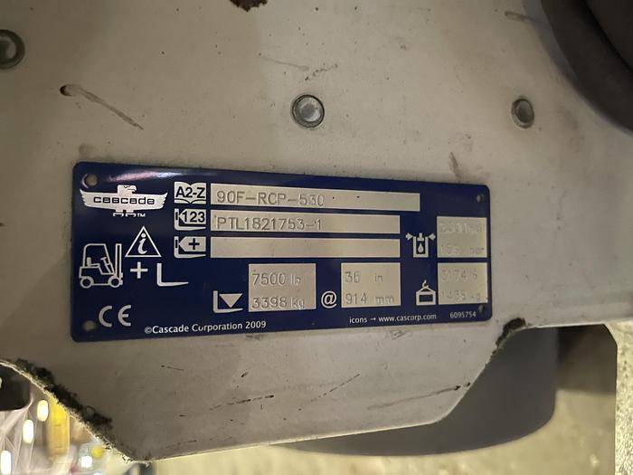 Used 12,000 POUND YALE ROLL CLAMP TRUCK W/ 72" CASCADE PAPER CLAMP