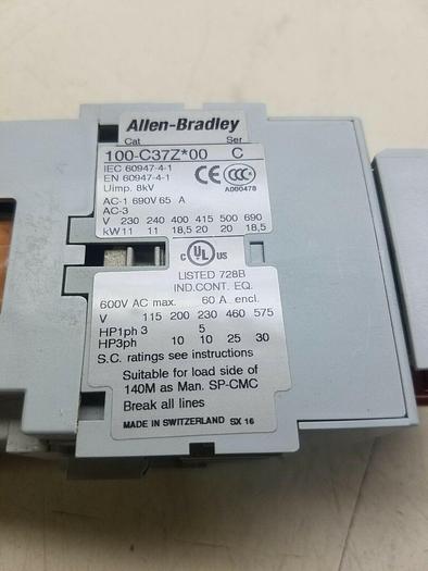 Used ALLEN BRADLEY 100S-C37ZJ14C SAFETY CONTACTOR