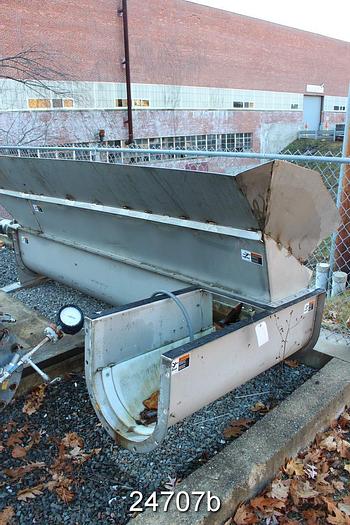 Used Left Angle Screw Conveyor, 7 Feet Long, 16 Inch Diameter Mild Steel Screw With Baldor 3 Hp, 208.230/460V, 1725 Rpm, 182Tc Frame Direct Drive Motor, Nord Gear Box Serial# 8005378725.00, Sk#4382Sc180Tc1-182Tc, Ratio 86,83, Torque 09454 Lb-In, Speed 20 Rpm,