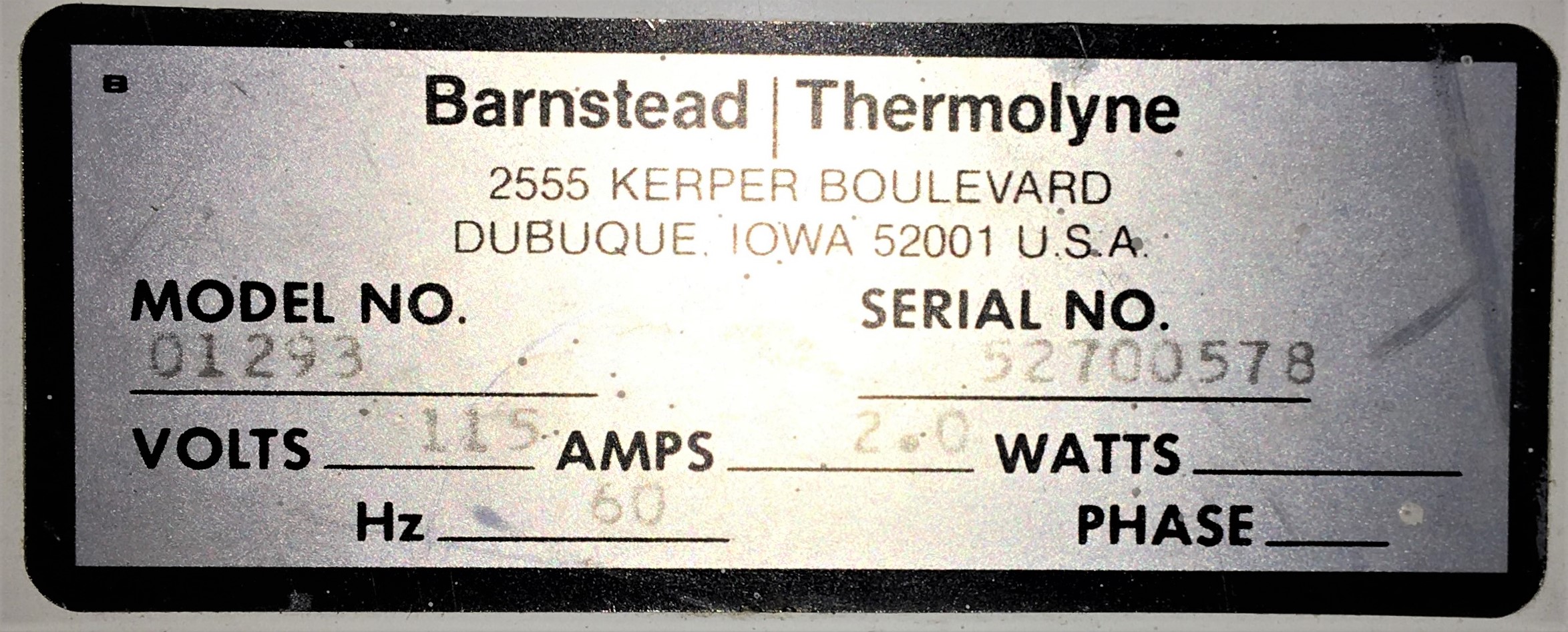 Used Barnstead Thermolyne 01293 Solid State Low Water Cutoff