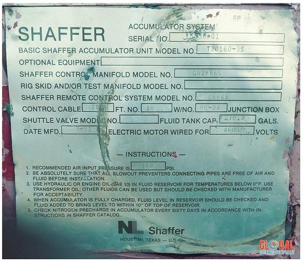 Used Item 0673 : Shaffer BOP Control Systems