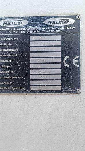 Used 2005 Italmec R160 16mtr werkhoogte spinhoogwerker