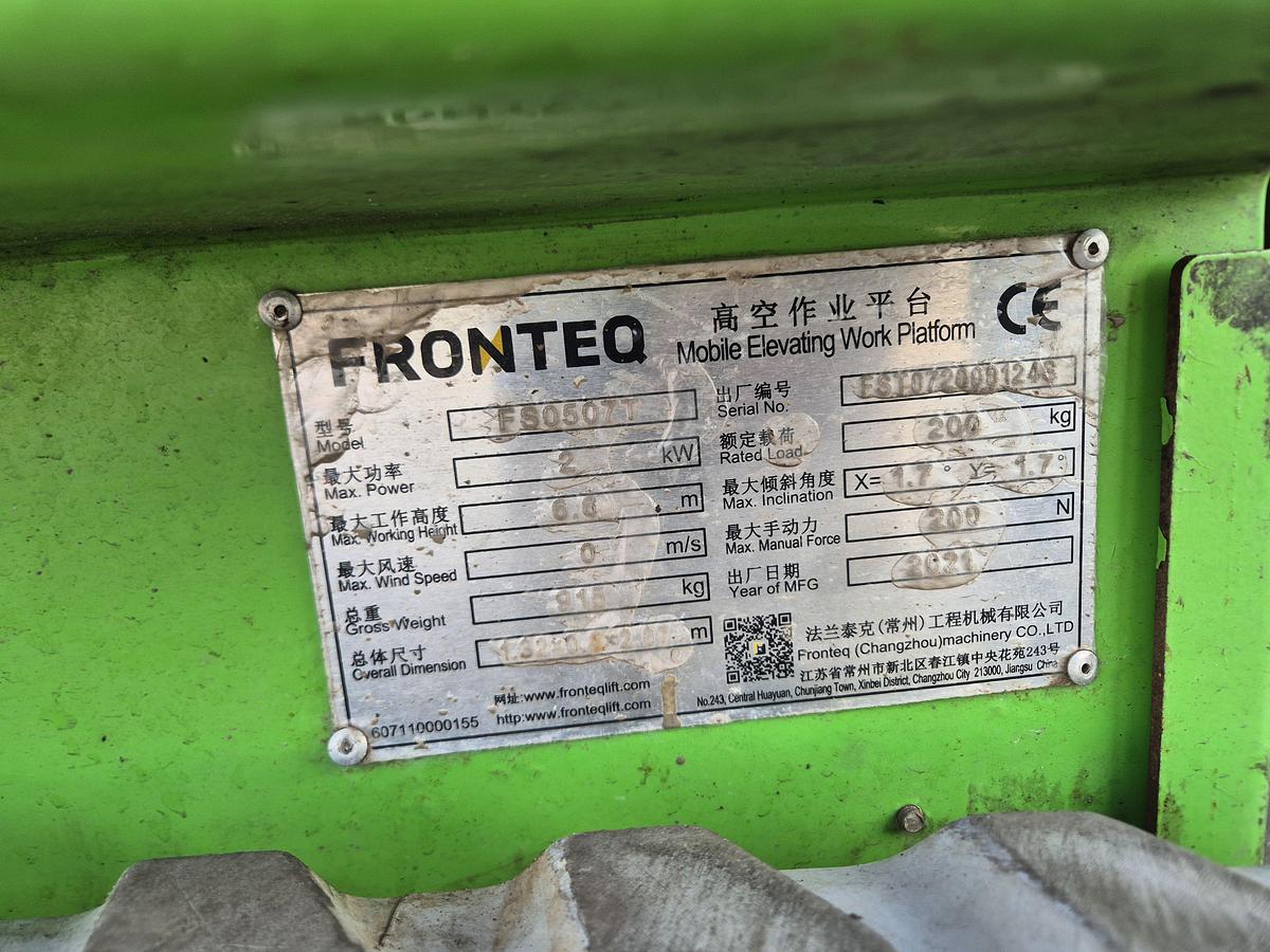 Gebruikt Fronteq Fronteq fs0507t 6.70 mtr rupsschaarhoogwerker/ hoogwerker