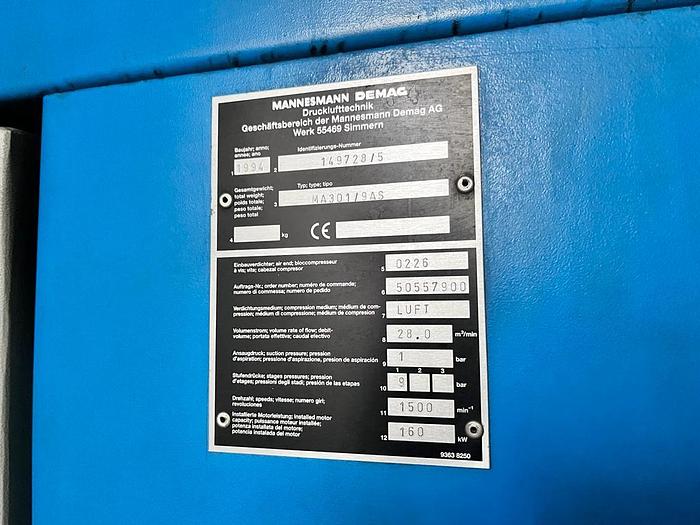 Gebraucht (EAG-48) - Air Compressor DEMAG Marathon + Air Dryer PARKER HIROSS POLESTAR SMART