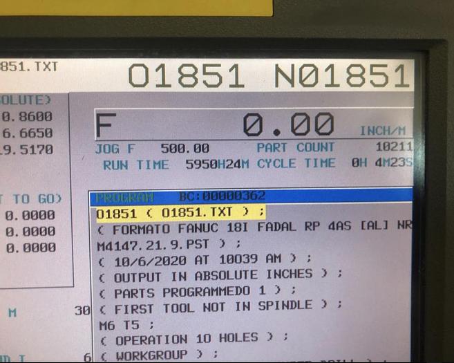 Used 2009 FADAL VMC 3016FX Vertical Machining Center