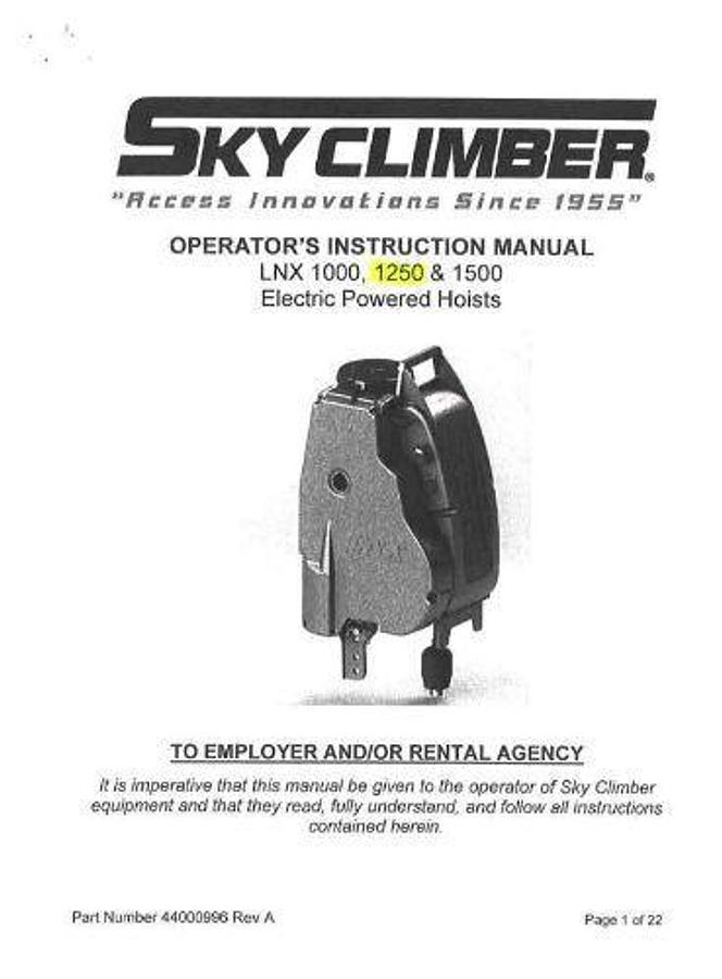 Used 2017 Sky Climber Swing Scaffolding