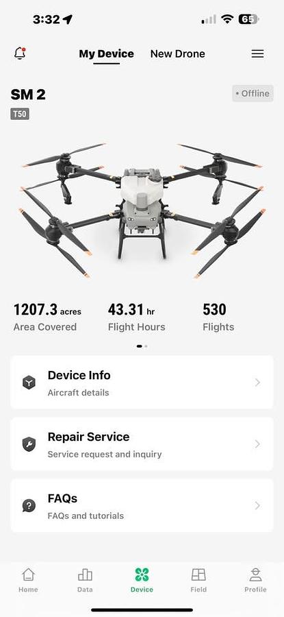 Used 2025 DJI Agras T-50 Spray Drone