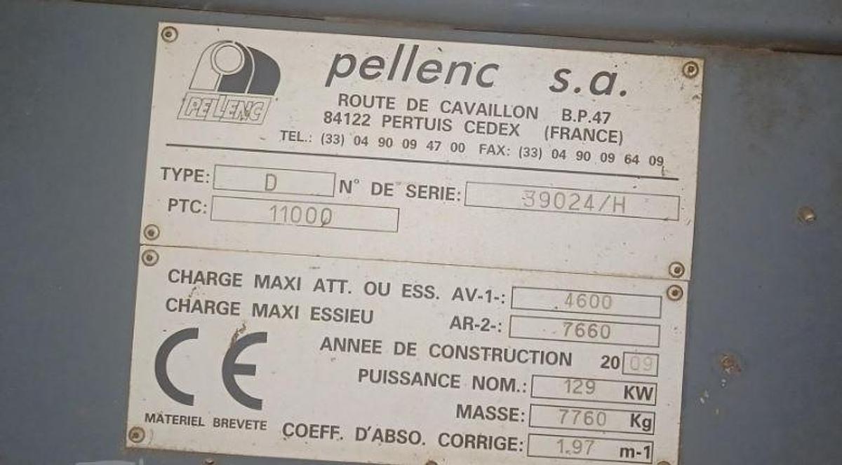 Used 2009 PELLENC 8590 Grape Harvester