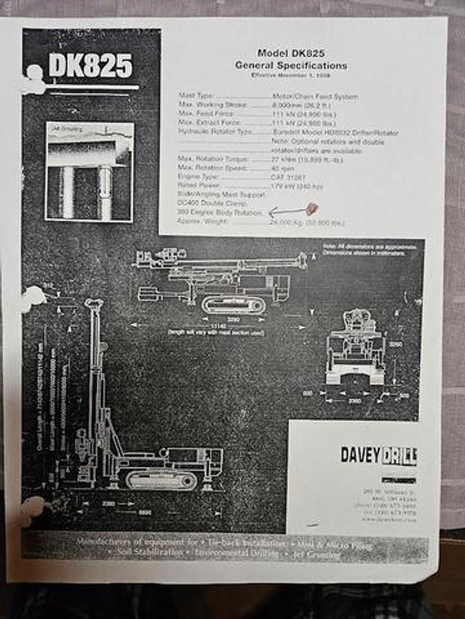 Used 2002 Davey Drill DK825