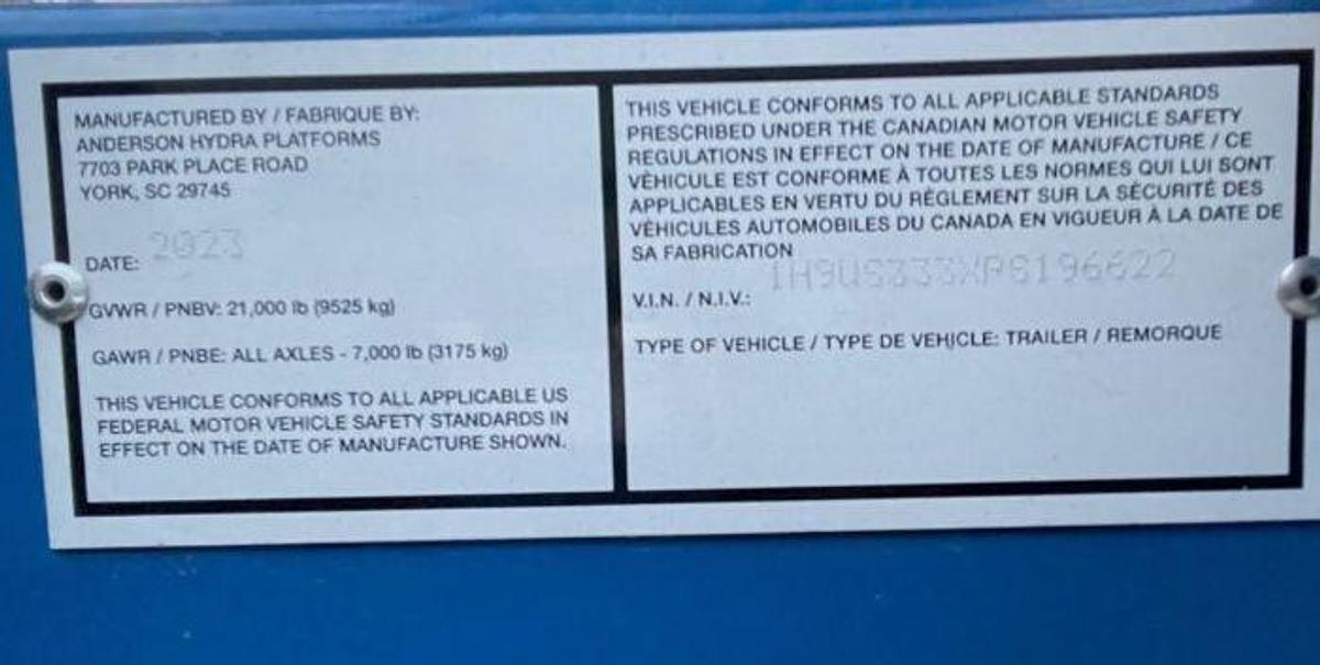 Used 2023 ANDERSON HYDRA PLATFORMS HP35