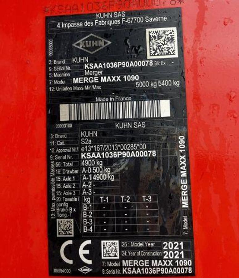 Used 2021 KUHN Merge Maxx 1090