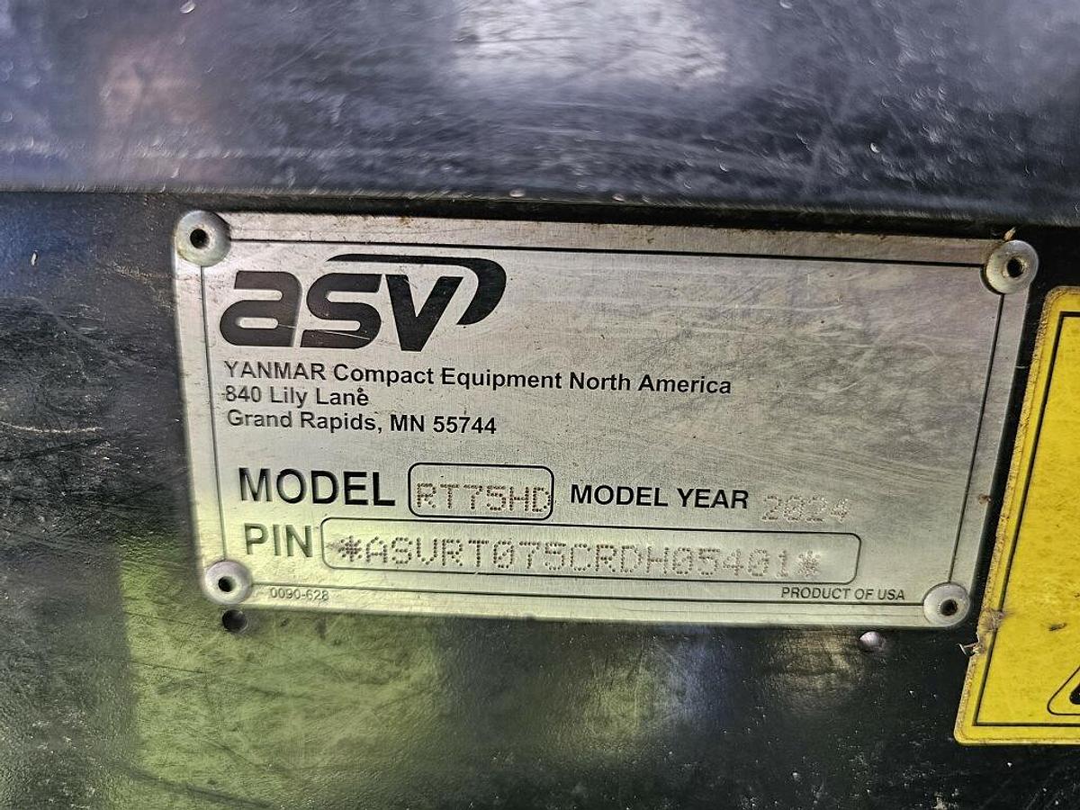 Used 2024 ASV RT-75 Compact Track Loader