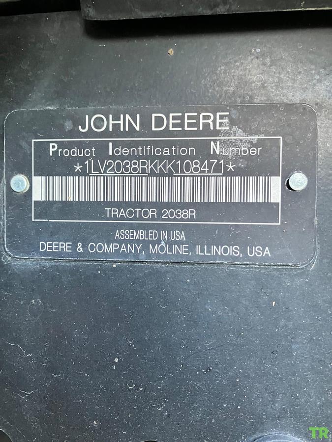 Used 2019 John Deere 2038R Compact Utility Tractor