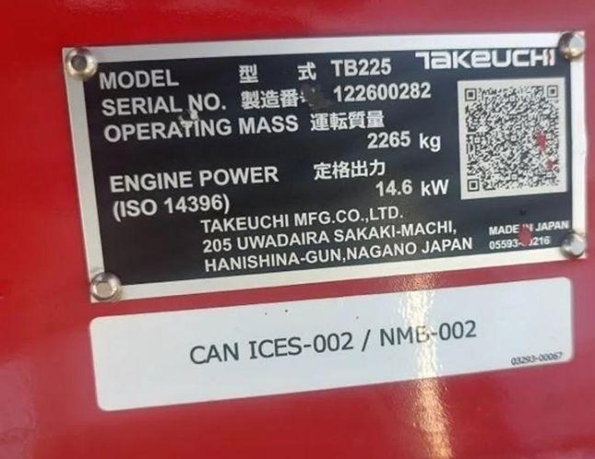 Used 2022 TAKEUCHI TB225