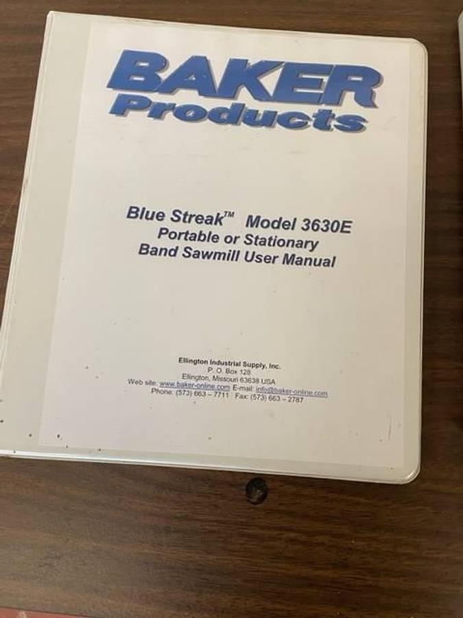 Used 2007 Baker Blue Streak Model 3630E Band Saw Mill
