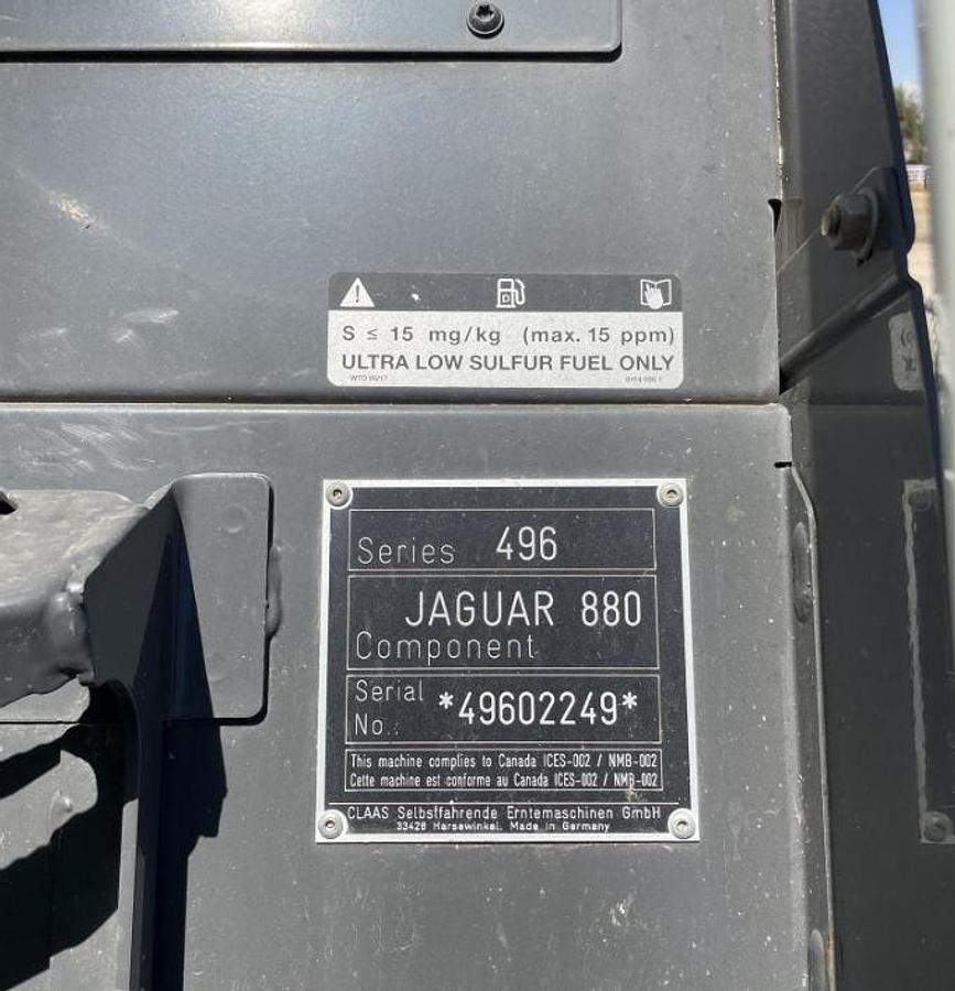 Used 2019 CLAAS JAGUAR 880 Self Propelled Harvester