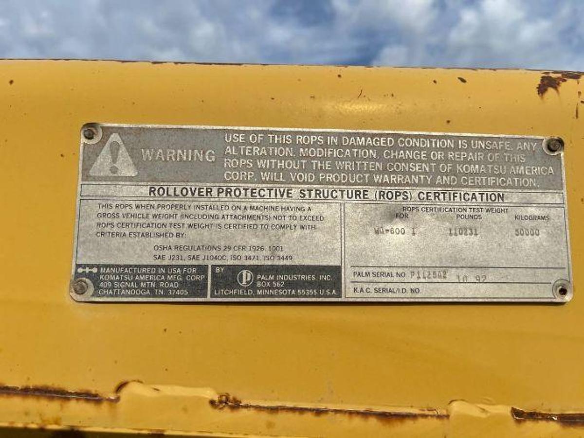 Used 1996 Komatsu WA600