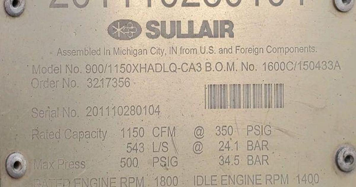 Used 2010 Sullair 1150XH