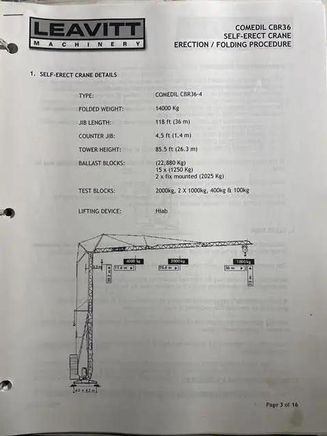 Used 2005 Terex Comedil Crane
