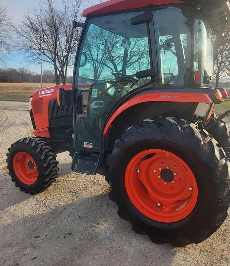 Used 2023 Kubota L3560HSTC-LE Cab Tractor with Mower