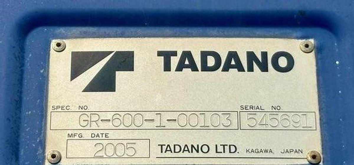 Used 2005 Tadano GR 600N-1 Rough Terrain Crane