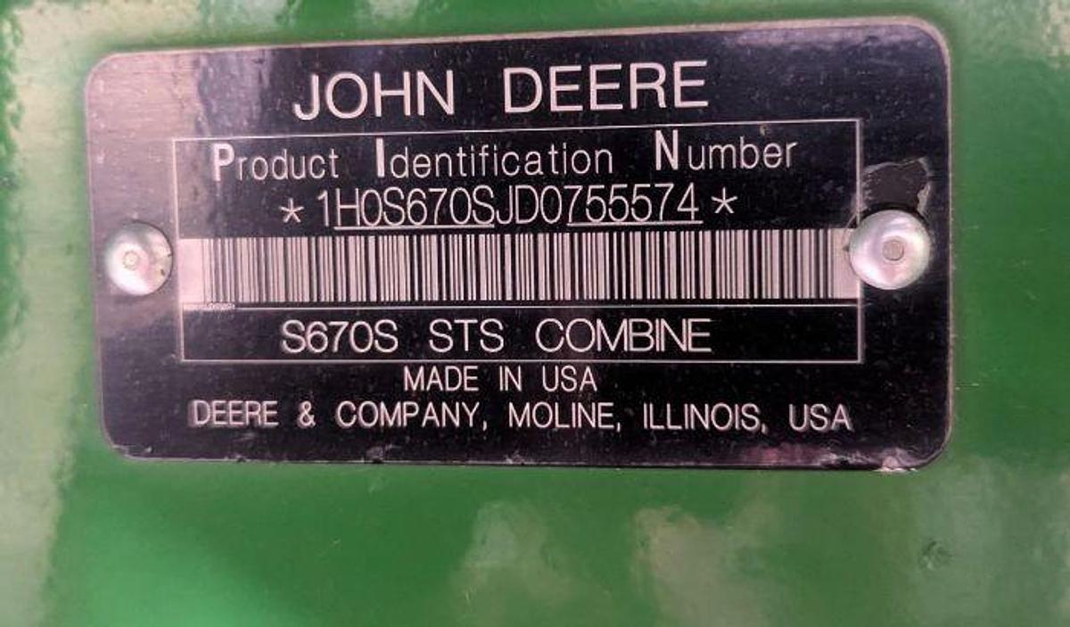 Used 2014 JOHN DEERE S670
