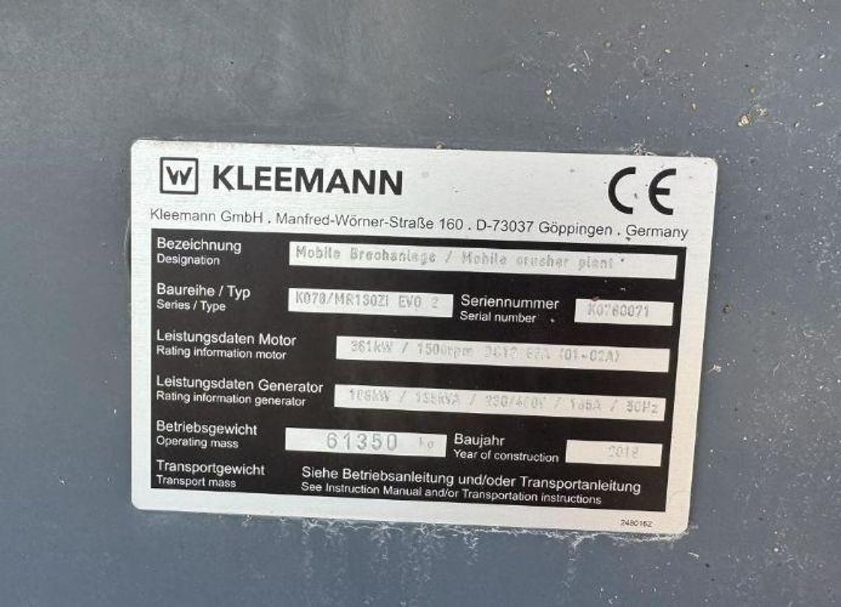 Used 2020 Kleemann MOBIREX MR130Zi EVO2