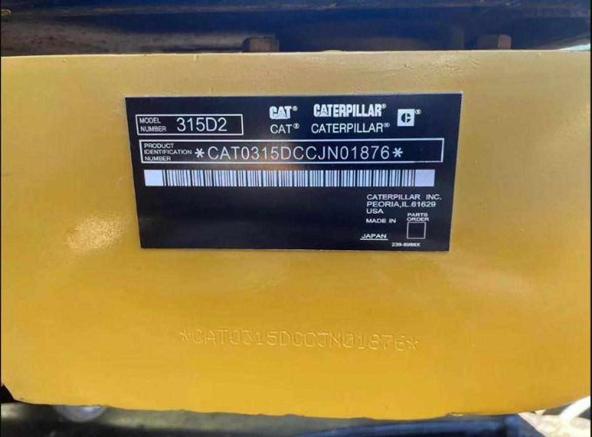 Used 2018 CATERPILLAR 315D2