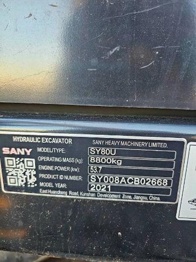 Used 2021 Sany SY80U