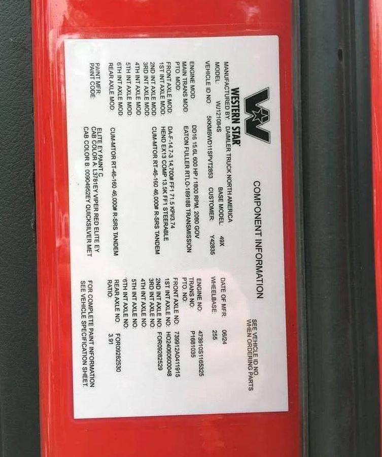 Used 2025 WESTERN STAR 49X Logging Truck