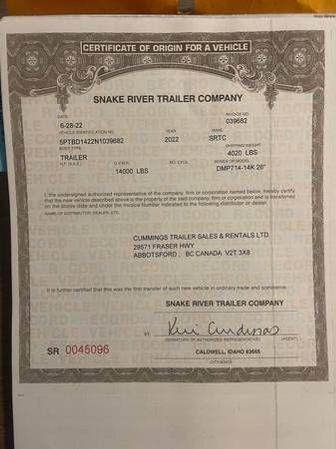 Used 2023 JOHN DEERE 35G & Snake River Double Axle Trailer