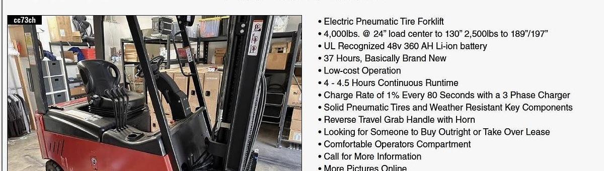 Used 2022 Big Joe LXE40 Lithium-Electric Forklift