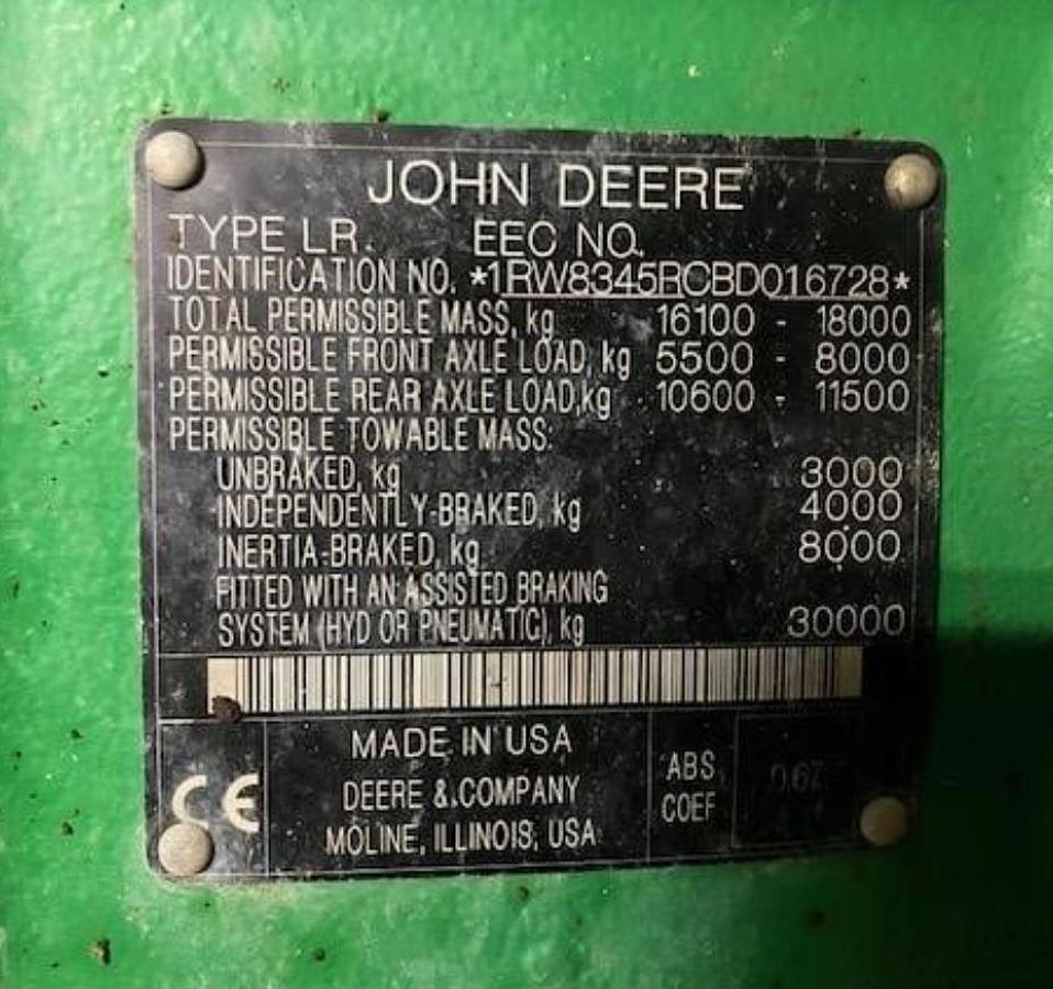 Used 2012 John Deere 8345R