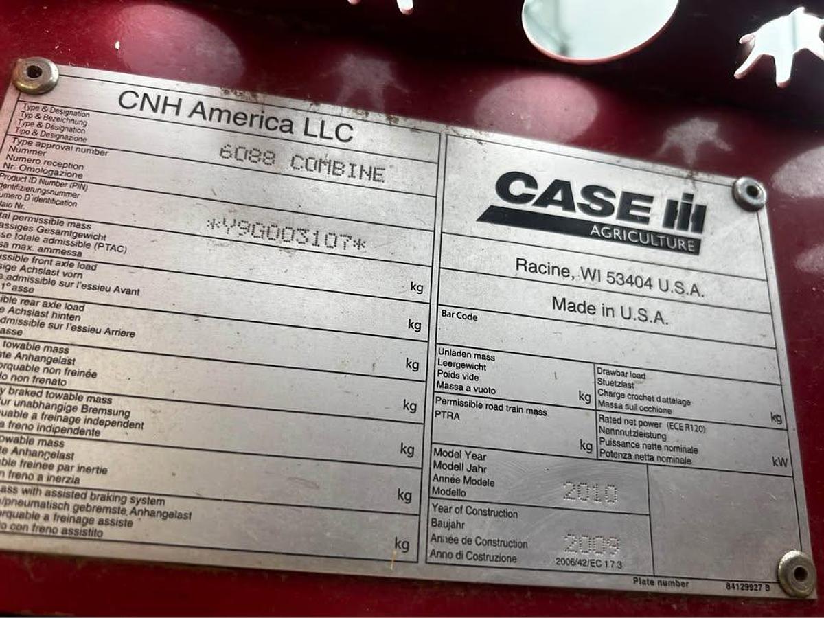 Used 2010 Case IH 6088 Combine