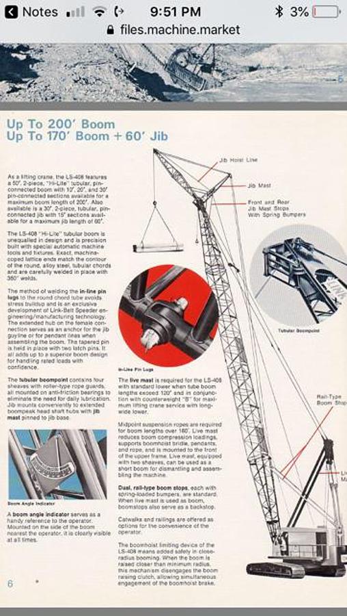 Used Link-Belt Crawler Crane