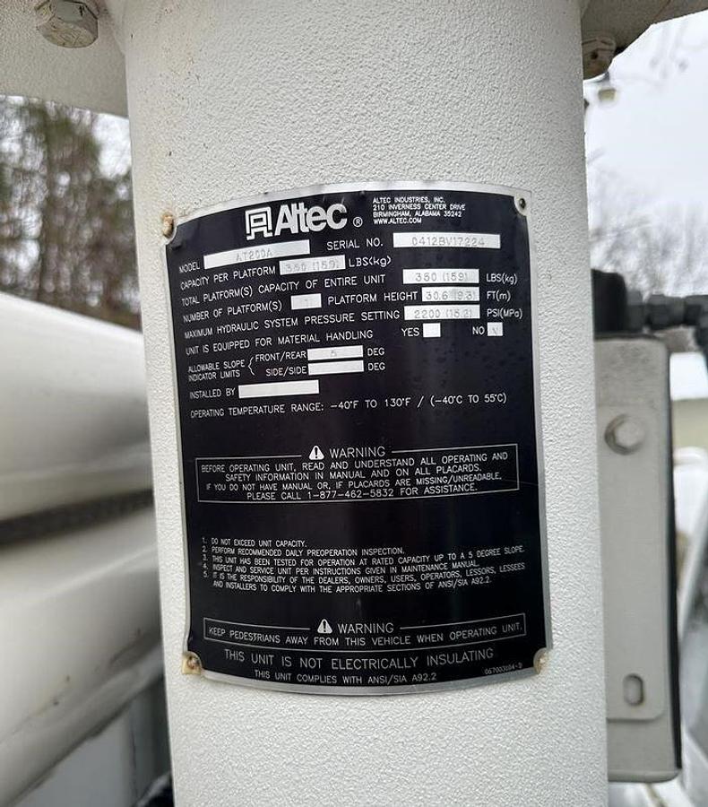 Used 2012 ALTEC AT200A MOUNTED ON 2012 FORD F450 SD