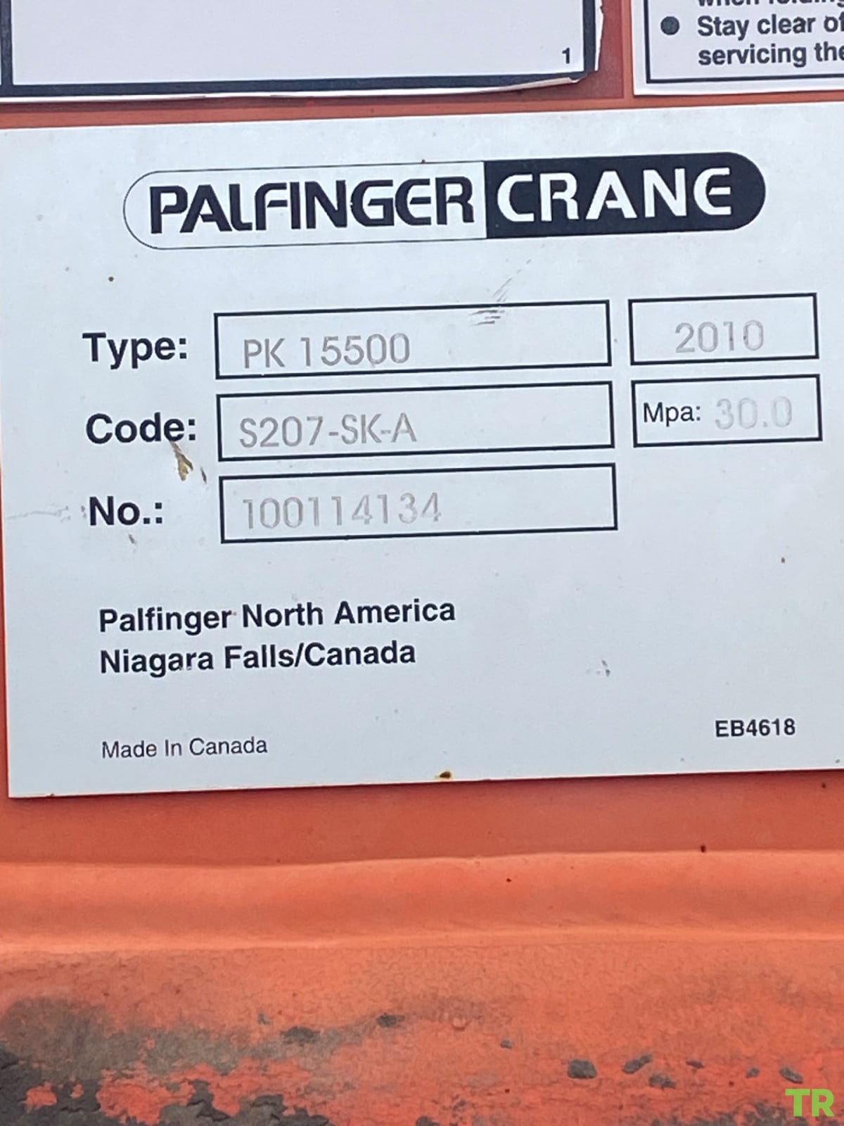 Used 2010 Palfinger PK 15500 Crane