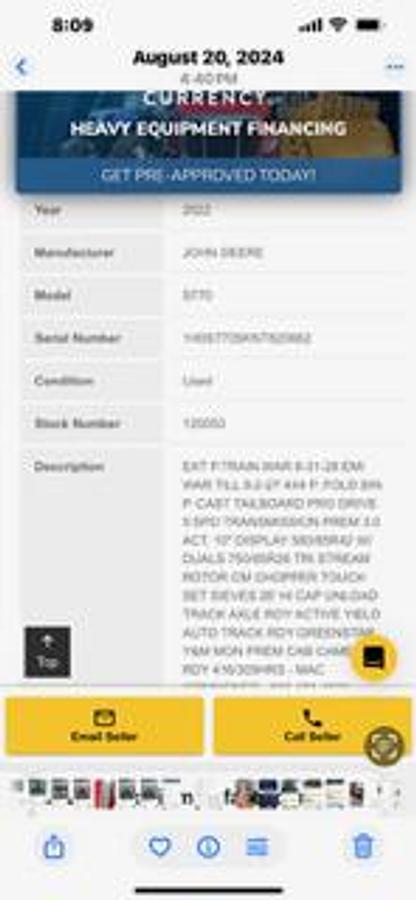 Used 2022 John Deere S770