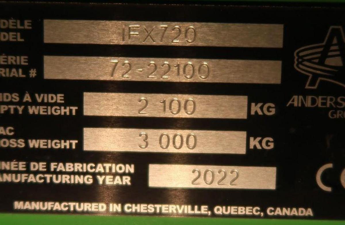 Used 2022 Anderson IFX720 Inline Bale Wrapper – New Honda Engine, Remote Control & Auto Steering